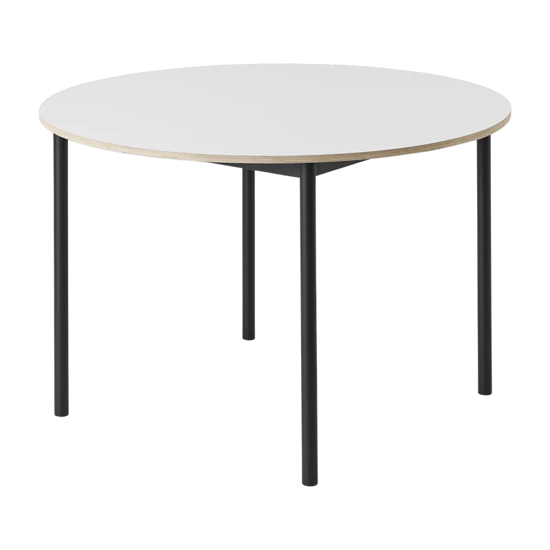 Table ronde blanche piétement noir 110 cm Base - Muuto