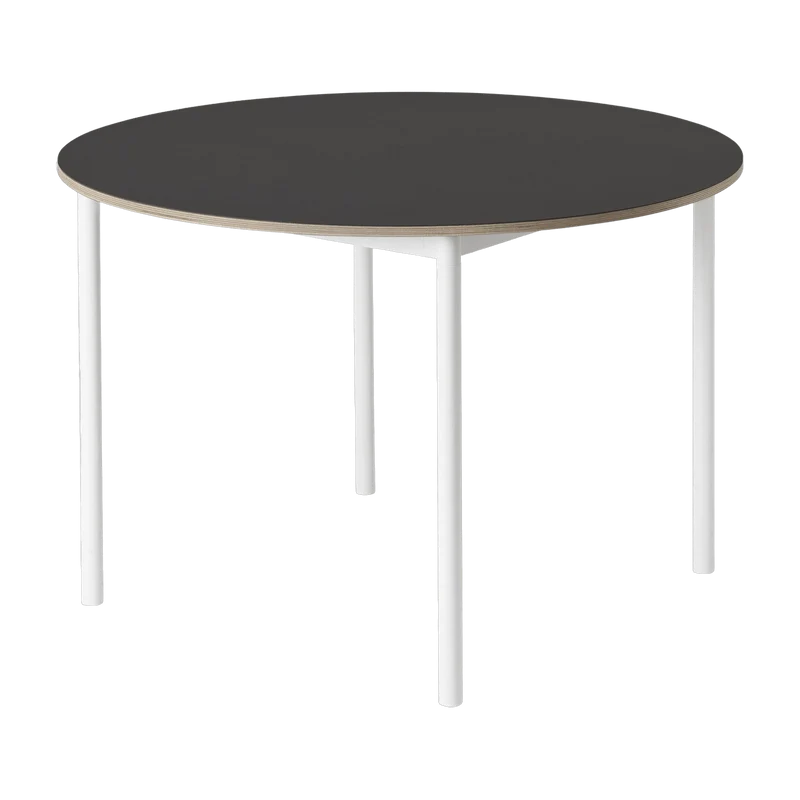 Table ronde noire piétement blanc 110 cm Base - Muuto