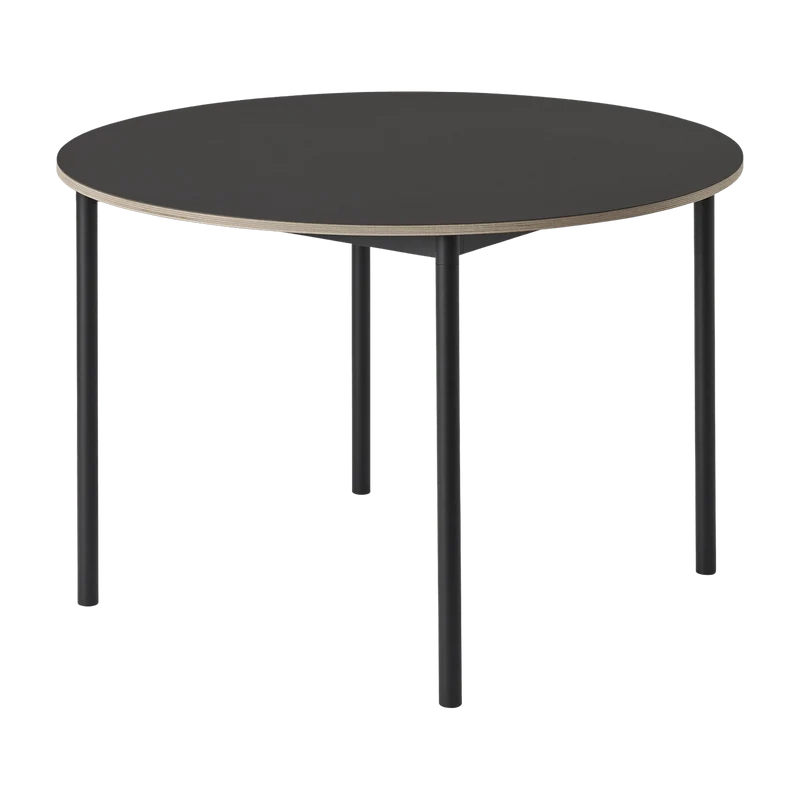 Table ronde noire piétement noir 110 cm Base - Muuto