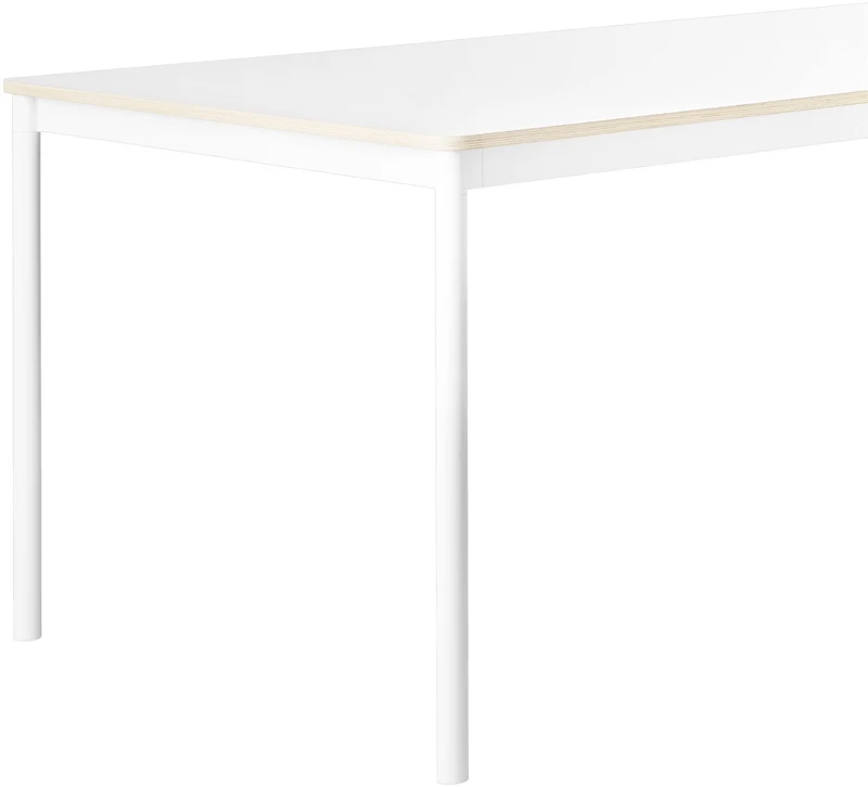Table 190 cm blanche et bois piétement blanc Base - Muuto