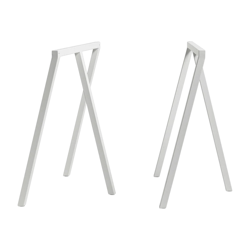 Set de 2 tréteaux en acier blanc Loop Stand - HAY