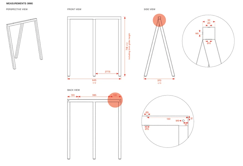 Set de 2 tréteaux en acier blanc Loop Stand - HAY