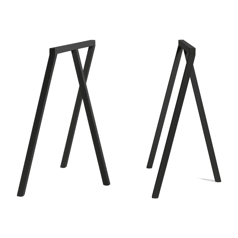 Set de 2 tréteaux en acier noir Loop Stand - HAY