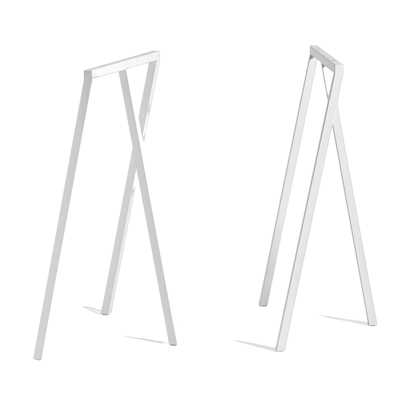 Set de 2 grands tréteaux en acier blanc Loop Stand - HAY