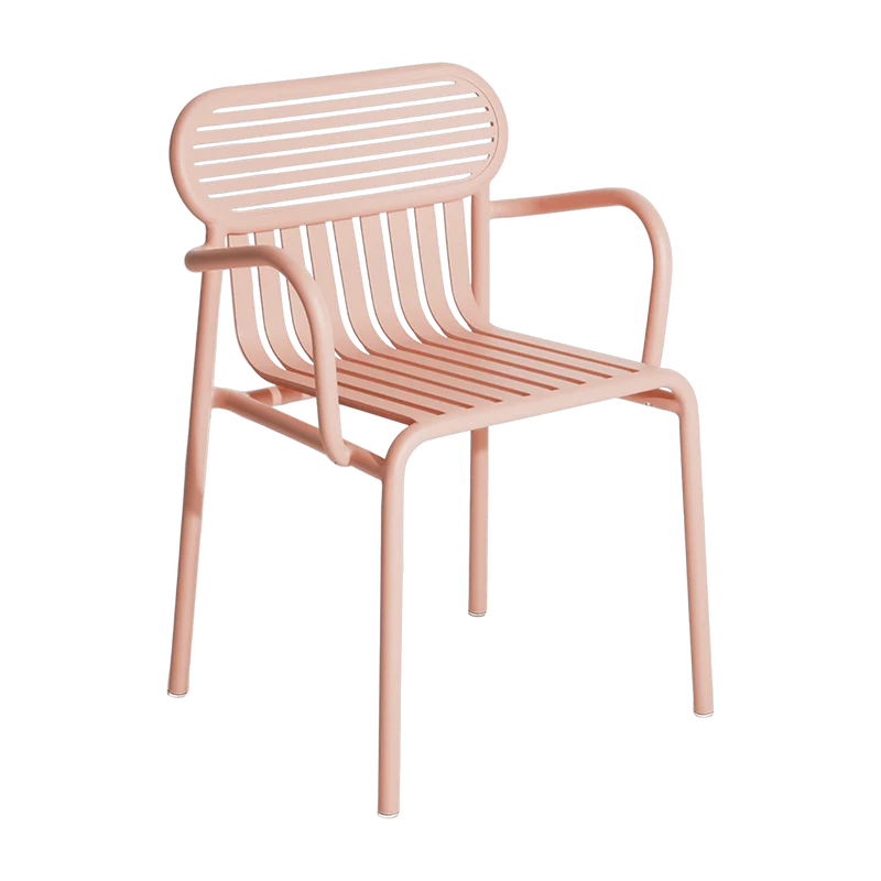 Chaise de jardin avec accoudoirs rose blush Week-End - Petite Friture