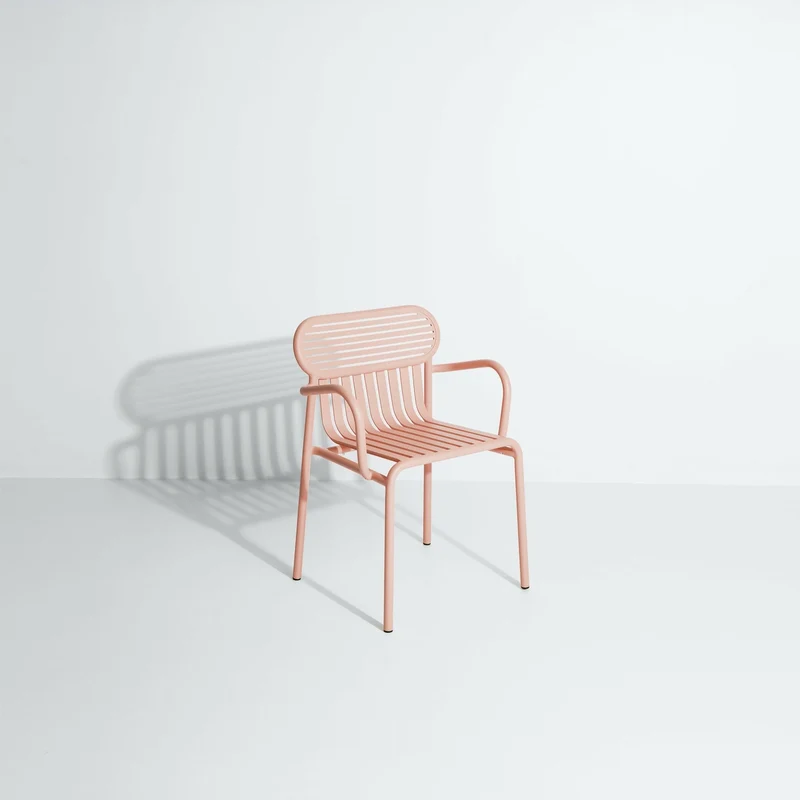 Chaise de jardin avec accoudoirs rose blush Week-End - Petite Friture