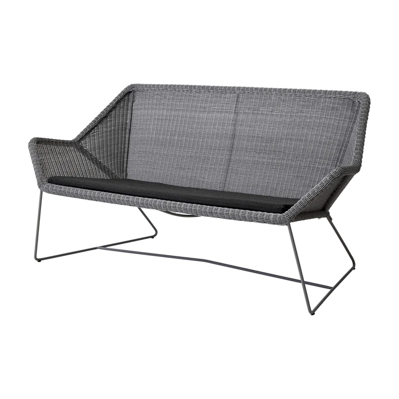 Canapé gris avec coussin d'assise noir Breeze - Cane-Line