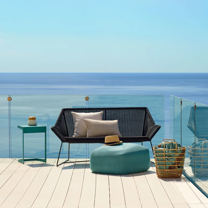 Canapé noir avec coussin d'assise noir Breeze - Cane-Line