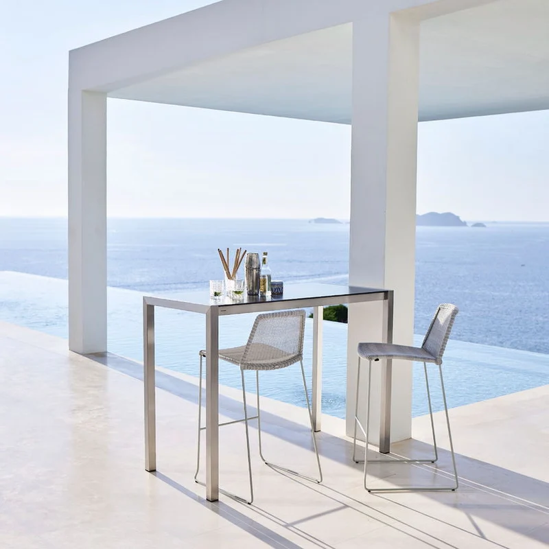 Chaise de bar grise Breeze - Cane-Line