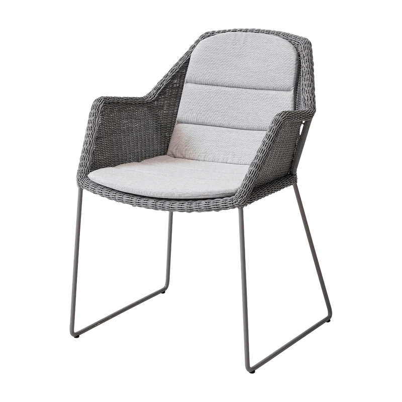 Chaise grise avec coussin écru Breeze - Cane-Line