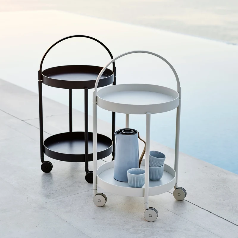 Chariot en aluminium noir Roll - Cane-Line