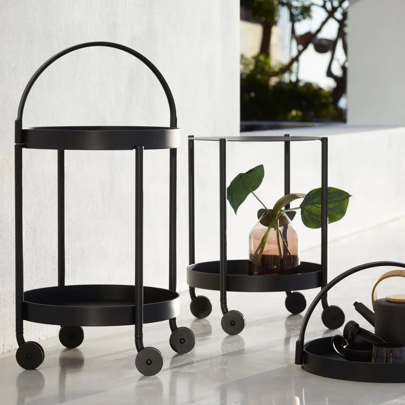 Chariot en aluminium noir Roll - Cane-Line
