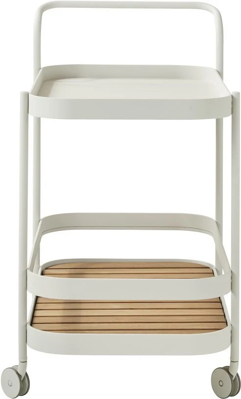 Chariot de bar en aluminium blanc Roll - Cane-Line