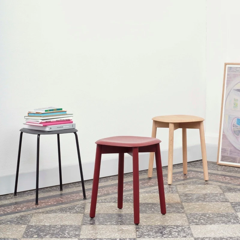 Tabouret en bois de chêne gris Soft Edge 72 - HAY