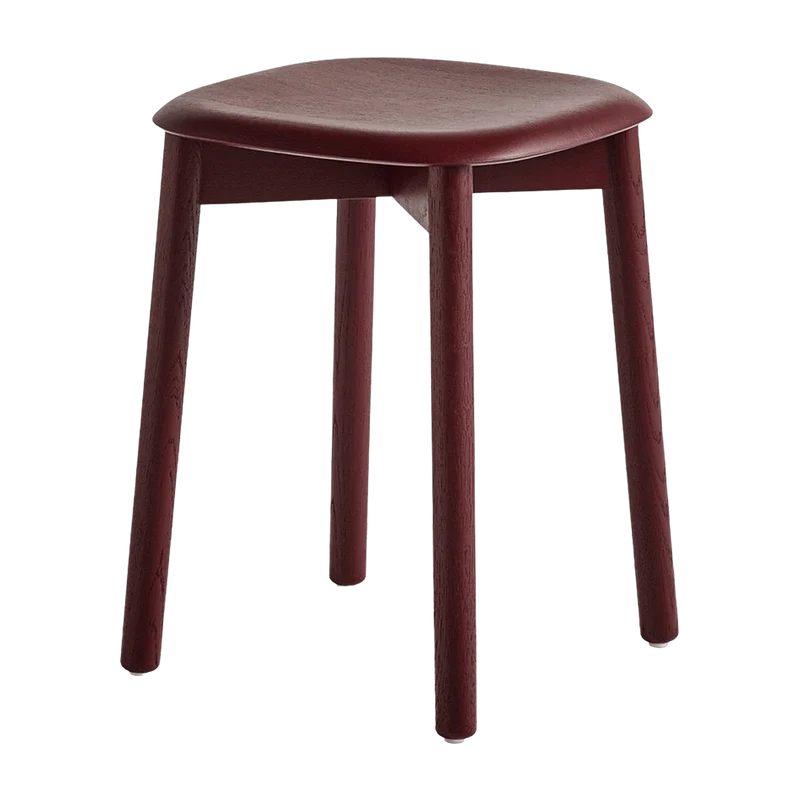 Tabouret en bois de chêne bordeaux Soft Edge 72 - HAY