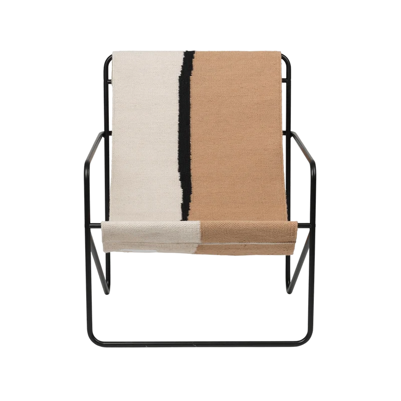 Fauteuil en métal noir et tissu recyclé soil 63 x 77 cm Desert - Ferm Living