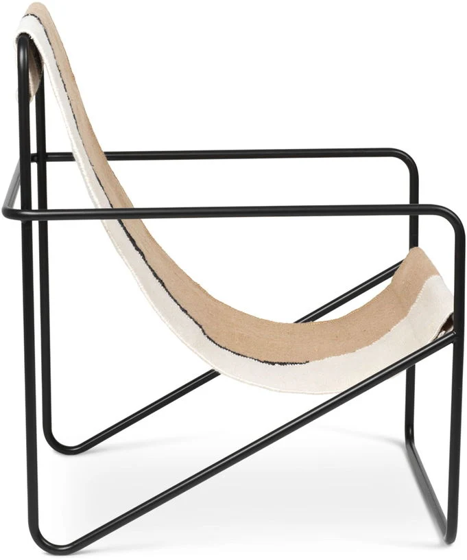 Fauteuil en métal noir et tissu recyclé soil 63 x 77 cm Desert - Ferm Living