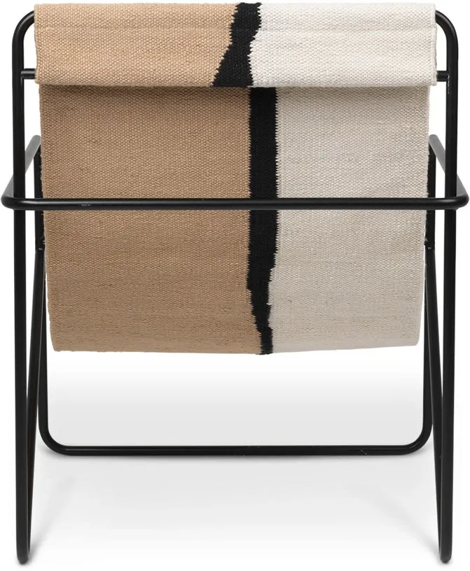 Fauteuil en métal noir et tissu recyclé soil 63 x 77 cm Desert - Ferm Living