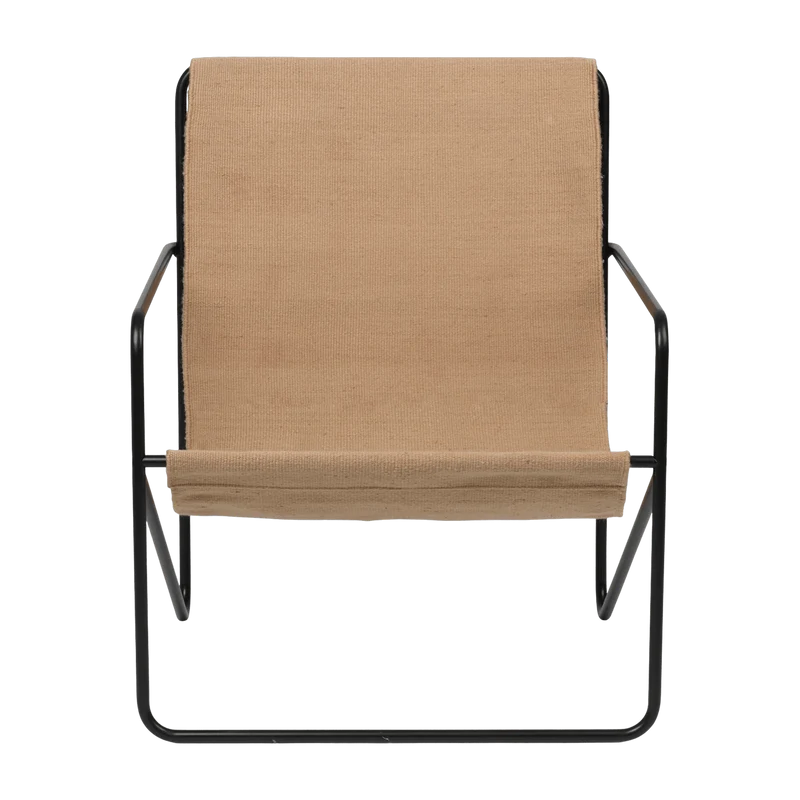 Fauteuil en métal noir et tissu recyclé sable 63 x 77 cm Desert - Ferm Living