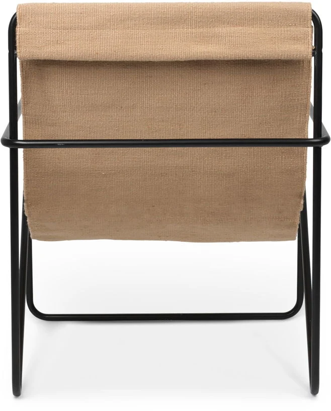 Fauteuil en métal noir et tissu recyclé sable 63 x 77 cm Desert - Ferm Living