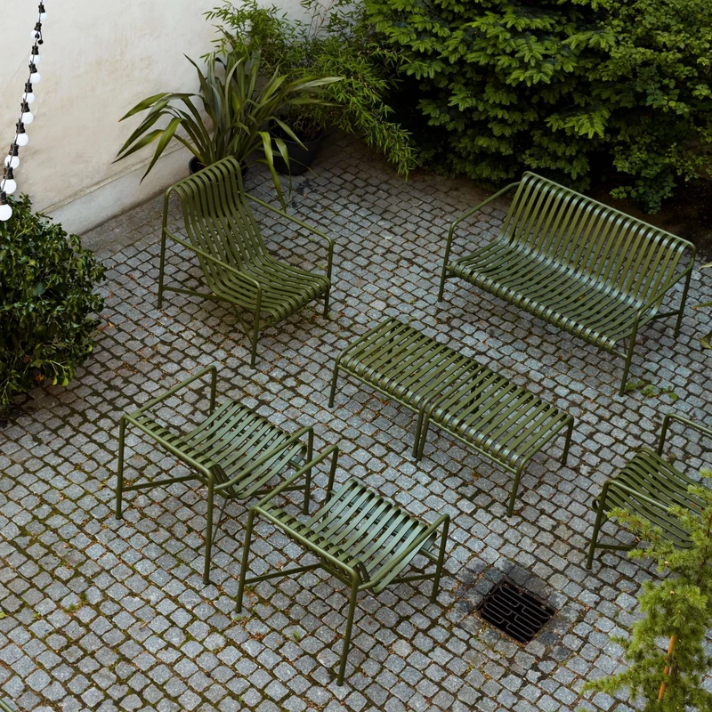 Canapé de jardin en métal gris Palissade - HAY