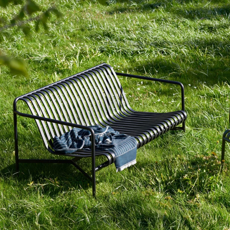Canapé de jardin en métal gris Palissade - HAY
