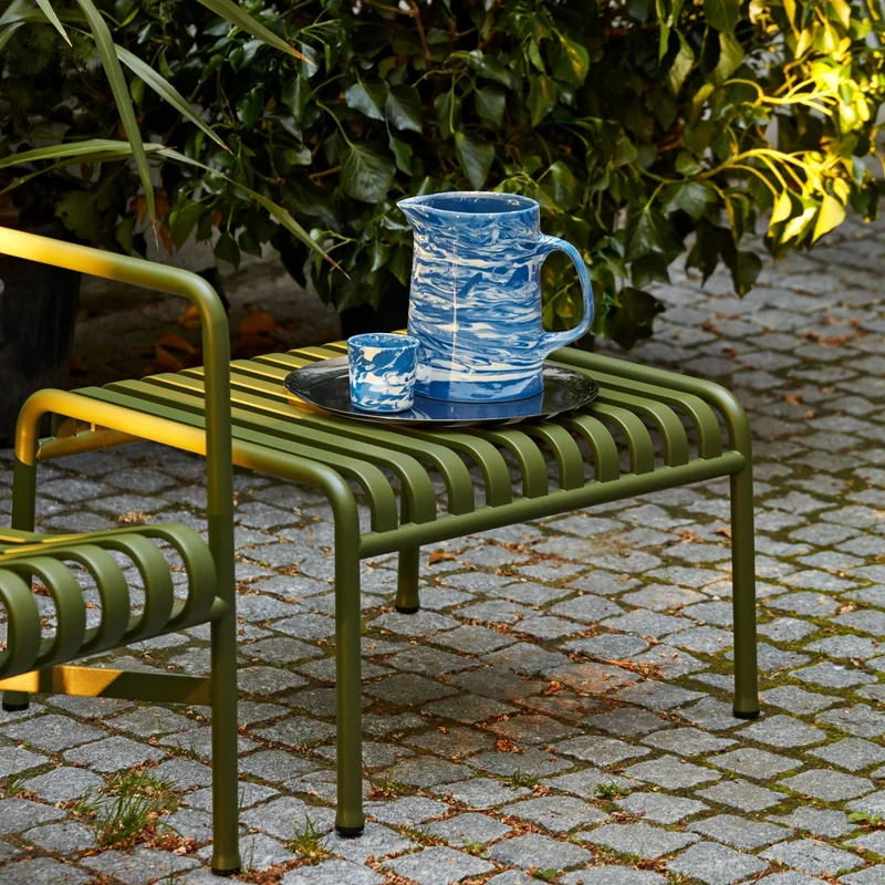 Ottoman de jardin en métal anthracite Palissade - HAY