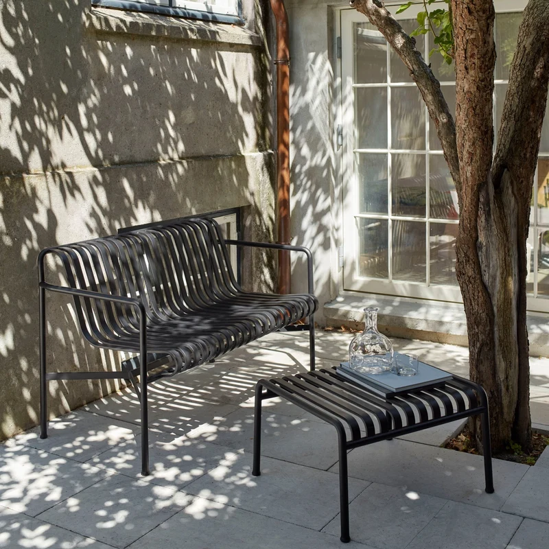 Ottoman de jardin en métal gris Palissade - HAY