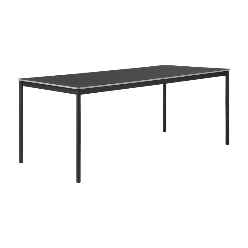 Table 250 cm noir et bois piétement noir Base - Muuto