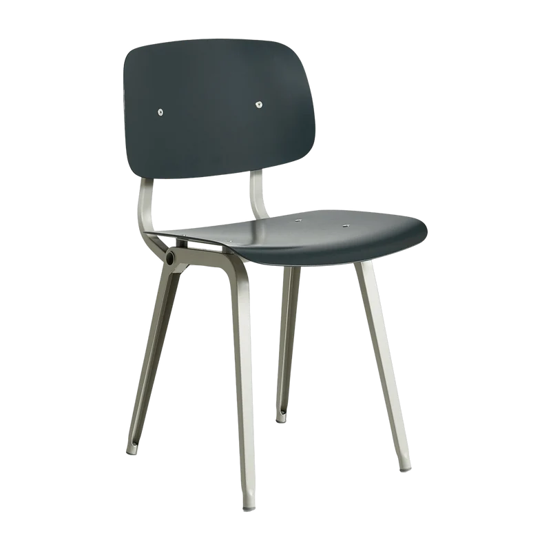 Chaise en acier beige et assose grise Revolt - HAY