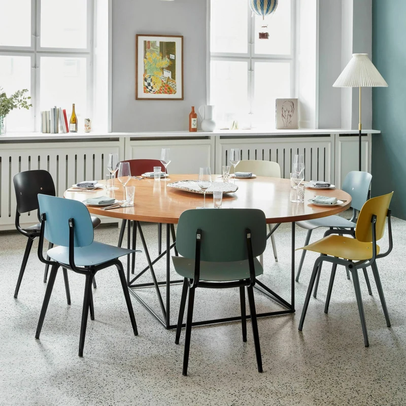 Chaise en acier beige et assose grise Revolt - HAY