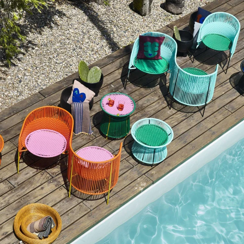 Table en acier orange Caribe - Ames