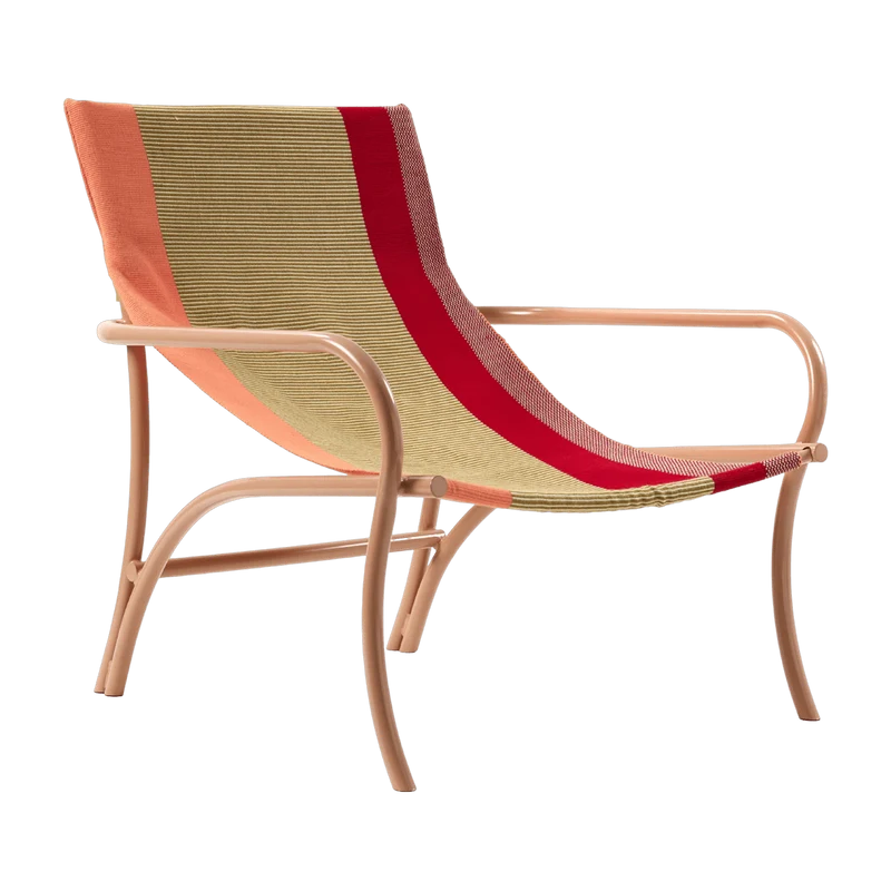 Chaise longue de jardin en acier beige Maraca - Ames