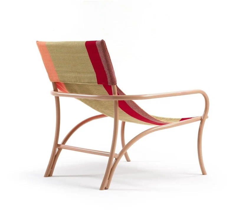 Chaise longue de jardin en acier beige Maraca - Ames