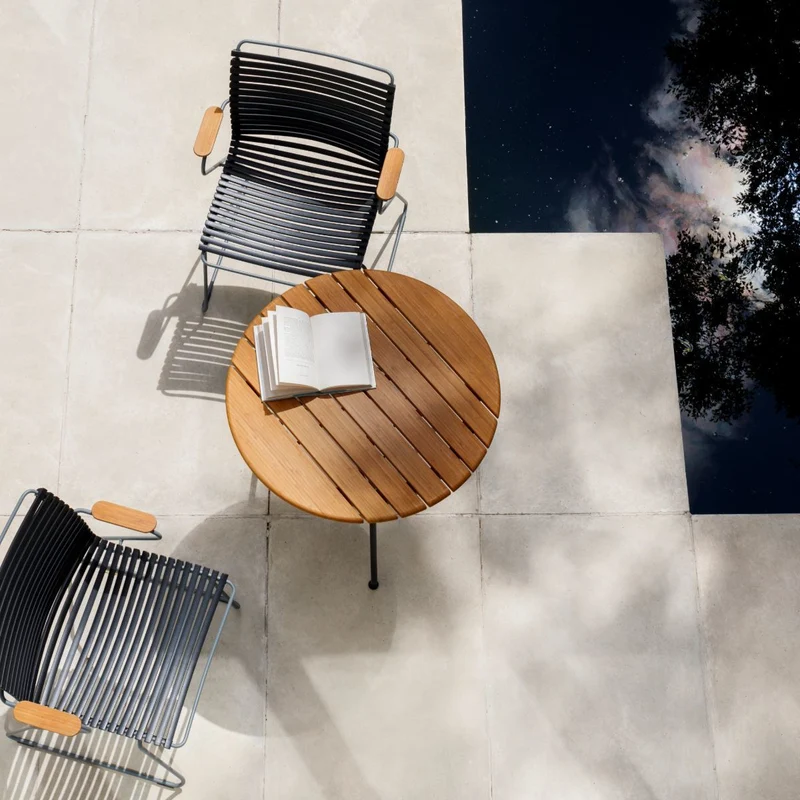 Chaise en métal et plastique bleu clair avec accoudoirs CLICK - Houe