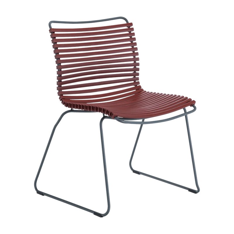 Chaise en métal et plastique rouge Paprika CLICK - Houe
