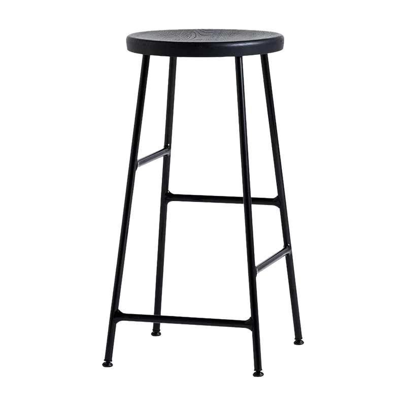 Tabouret de bar en métal et bois noir 65 cm Cornet - HAY
