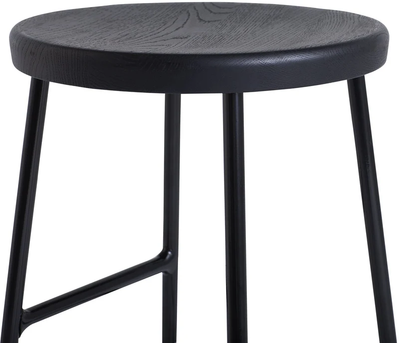 Tabouret de bar en métal et bois noir 65 cm Cornet - HAY