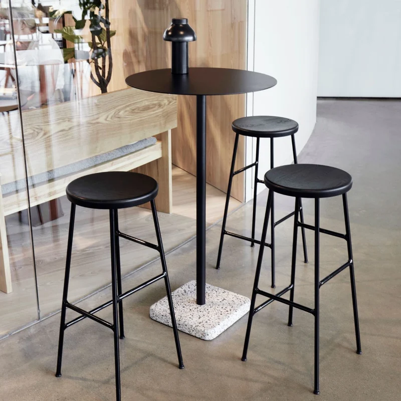 Tabouret de bar en acier noir 75 cm Cornet High - HAY