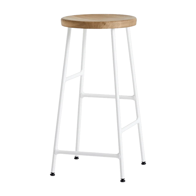 Tabouret de bar en bois et acier blanc 65 cm Cornet - HAY