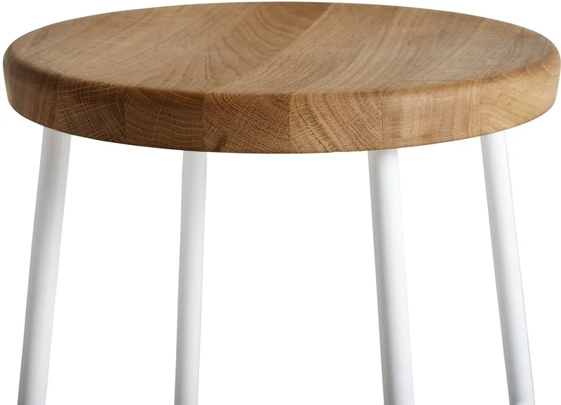 Tabouret de bar en bois et acier blanc 65 cm Cornet - HAY