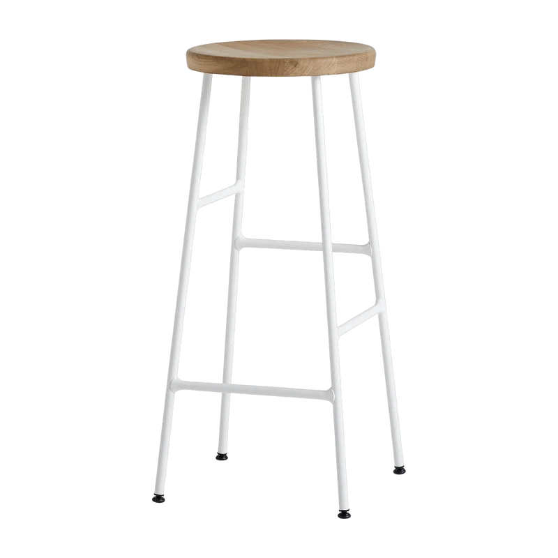 Tabouret de bar en bois et acier blanc 75 cm Cornet - HAY
