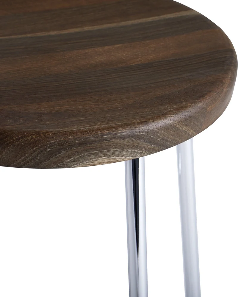 Tabouret de bar en bois foncé et acier chromé 75 cm Cornet - HAY