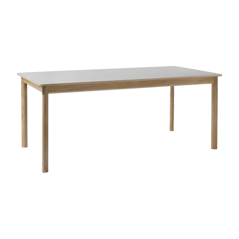 Table à manger avec rallonge en chêne blanchi stratifié Fenix 180 à 280 cm Patch HW1 - &Tradition