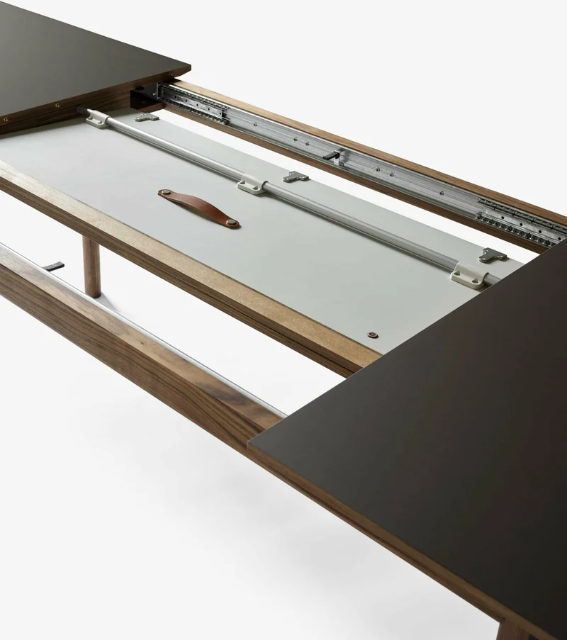 Table à manger avec rallonge en chêne blanchi stratifié Fenix 180 à 280 cm Patch HW1 - &Tradition