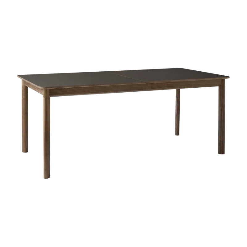 Table à manger avec rallonge en noyer chocolat stratifié Fenix 180 à 280 cm Patch HW1 - &Tradition