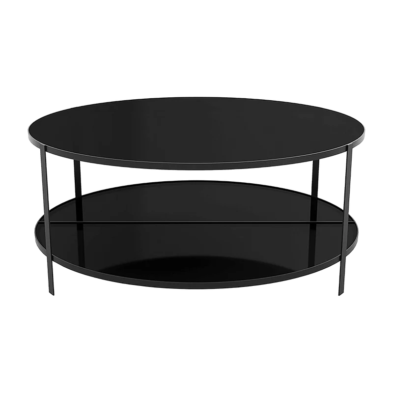 Table basse ronde en verre et acier 90 cm Fumi - AYTM