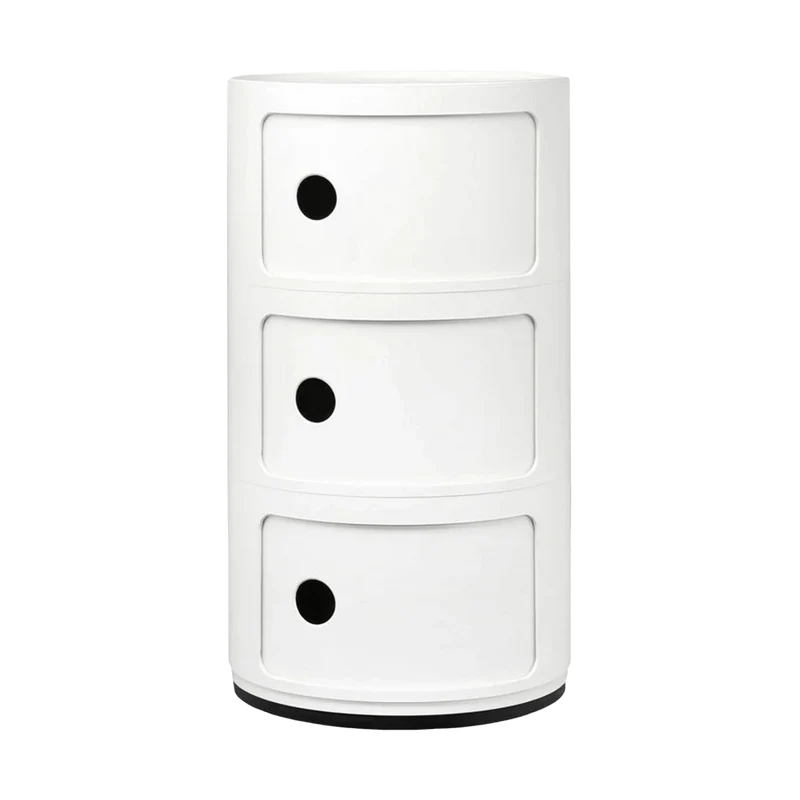 Table de chevet blanche 3 tiroirs Componibili - Kartell
