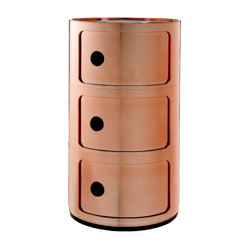 Table de chevet Componibili cuivré 3 tiroirs - Kartell