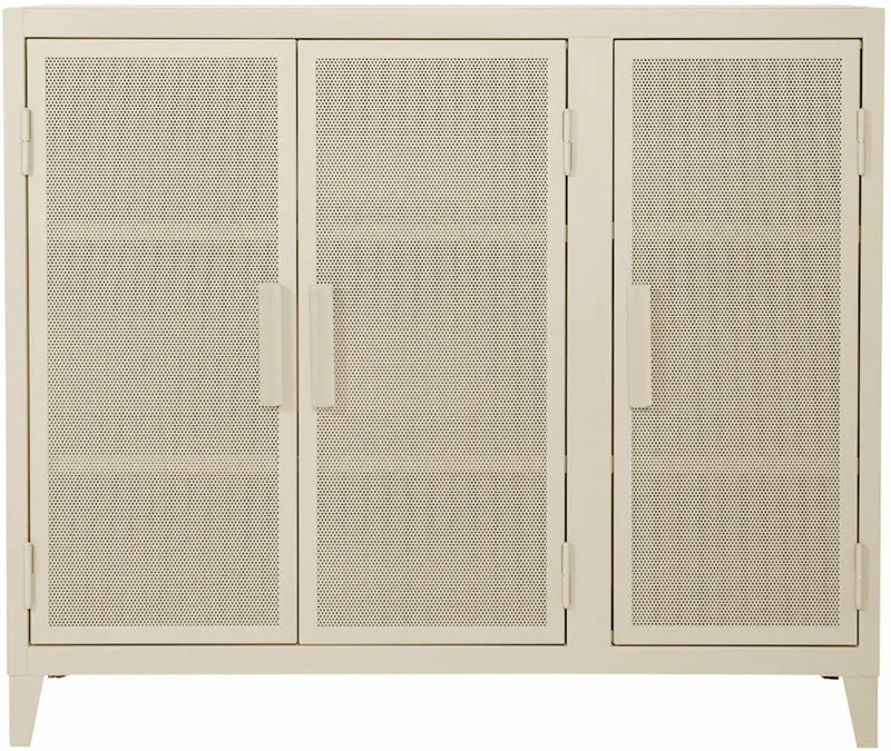 Vestiaire en acier perforé B3 bas Ivoire mat fine texture - Tolix